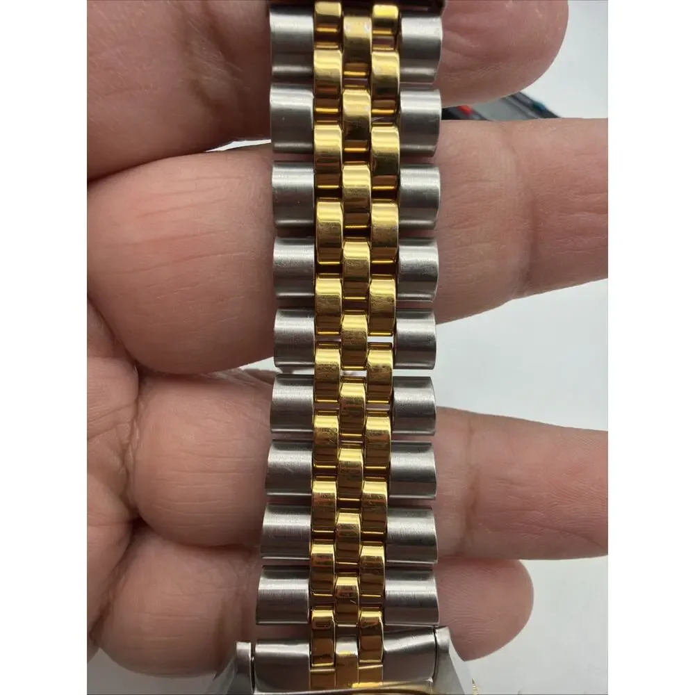 Seiko SQ President Watch Men 36mm Gold Dial Two Tone Date University Of Dayton